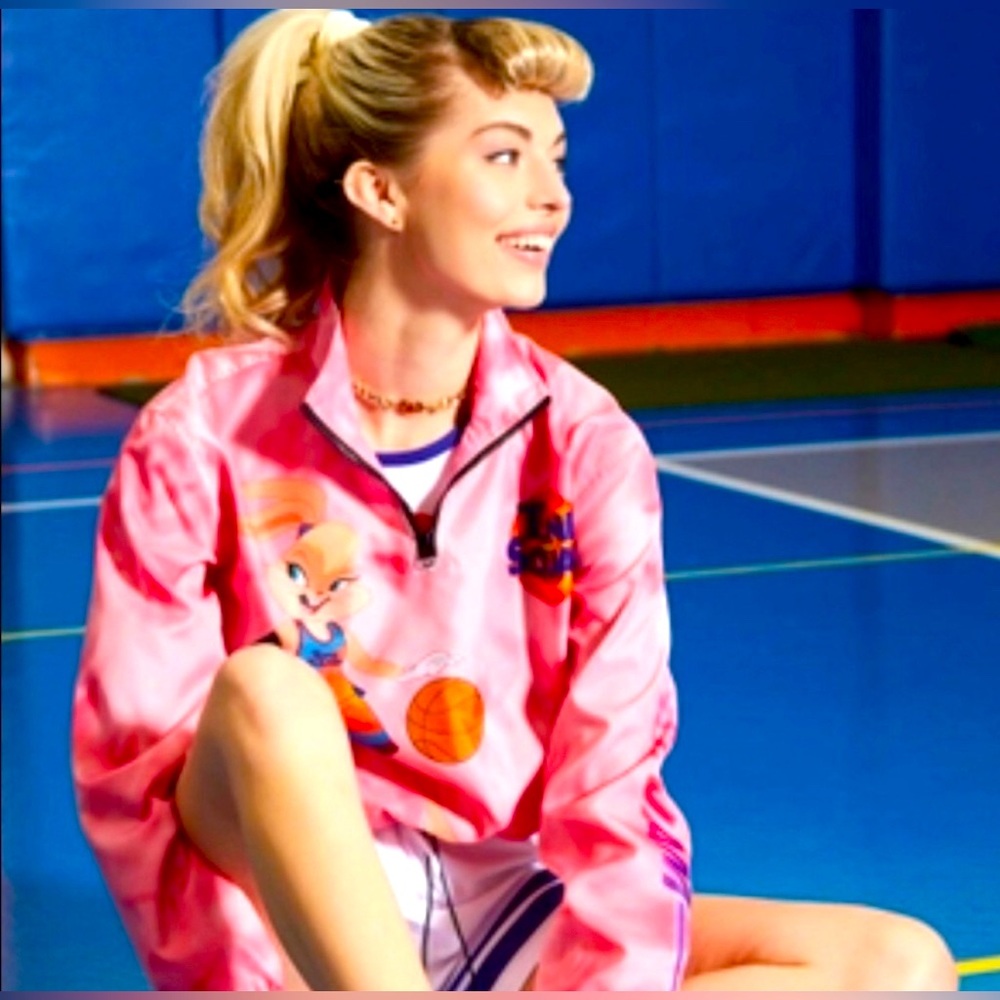 Pink Cartoon Print Women's Jacket